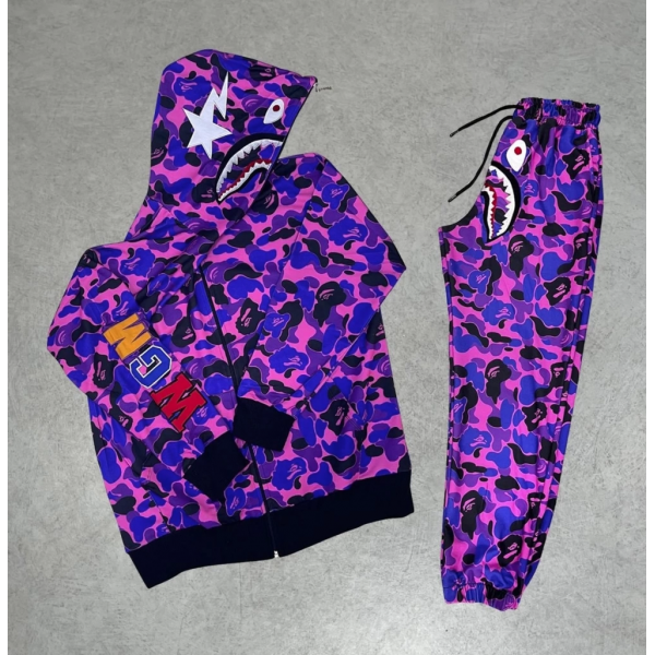 Pubg Bape x Shark Eşofman Takımı - Mor